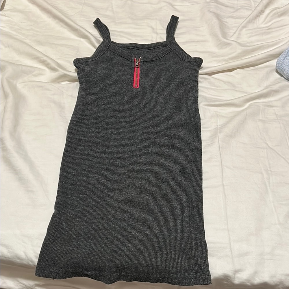 Stylish Gray tank top with Pink Accent